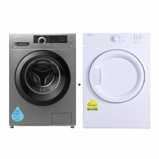 (Bundle) Hitachi BD-80CVE Front Load Washing Machine (8kg) + Elba EBD750V Air Vented Dryer (7kg)